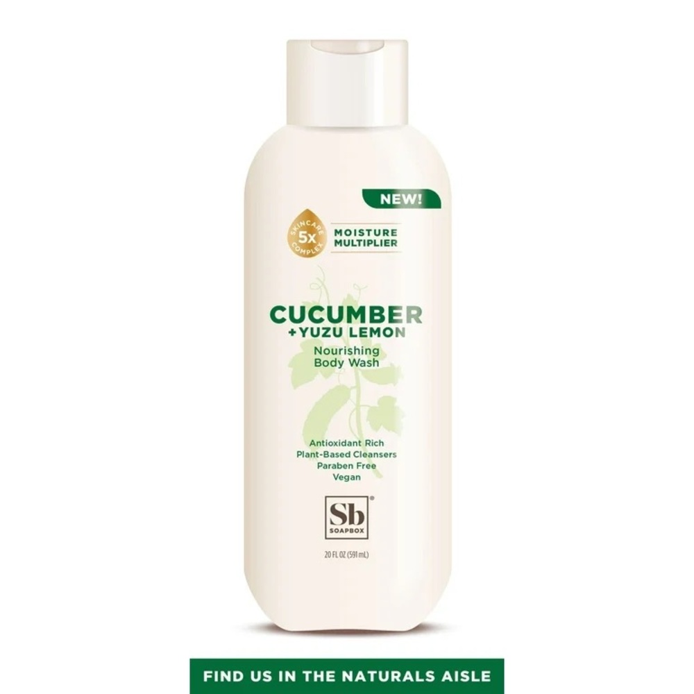 Soapbox Moisture Multiplying Cucumber + Yuzu Lemon Body Wash, 20 oz NWT